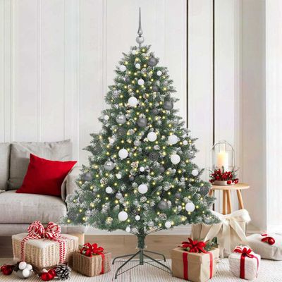 vidaXL Umelý vianočný stromček Zelená 180 cm PVC, plast a oceľ