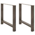 vidaXL Nohy k jedálenskému stolu, prírodná oceľ, 2 ks, 100 x (72-73) cm, oceľ