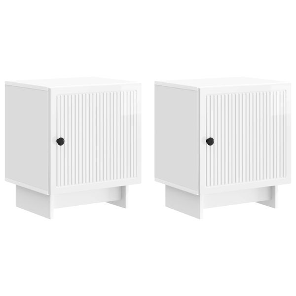vidaXL Nočný stolík 2 pcs Biela s vysokým leskom 43 x 34,5 x 50 cm
