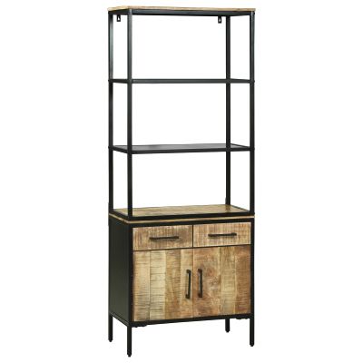 vidaXL Highboard Hnedá 70 x 35 x 180 cm Masívne mango drevo
