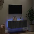 vidaXL TV nástenná skrinka s LED svetlami sivá sonoma 80x35x31 cm