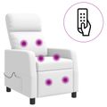 vidaXL Masážne relaxačné kreslo Biela Umelá koža