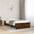 vidaXL Posteľný rám bez matraca dymový dub 75x190 cm kompozitné drevo