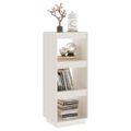 vidaXL Knižnica/deliaca stena biela 40x35x103 cm masívna borovica