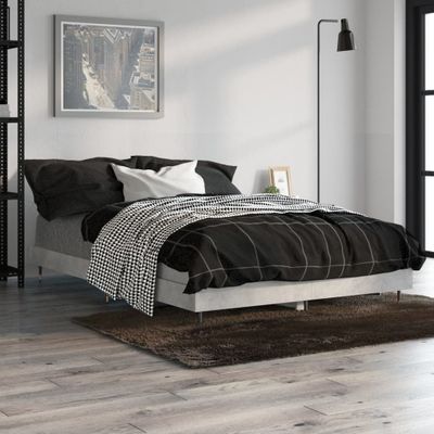 vidaXL Posteľný rám betónový sivý 120x190 cm borovicový masív