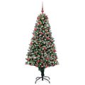 vidaXL Umelý vianočný stromček Zelená 180 cm PVC a Oceľ a Plast