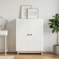 vidaXL Servírovacia skriňa Biela s vysokým leskom 66 x 34,5 x 90 cm