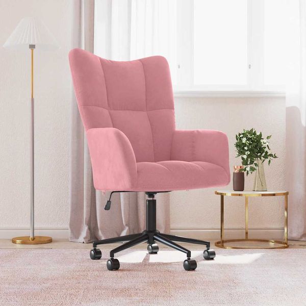 vidaXL Relaxačné kreslo ružové zamat