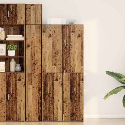 vidaXL Highboard 2 pcs Staré drevo 80 x 42 x 185 cm