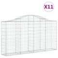 vidaXL Oblúkové gabiónové koše 11 ks 200x30x100/120cm pozinkov. železo