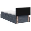 vidaXL Úložná posteľ s čelnou doskou Tmavosivá 100 x 200 cm Zamat