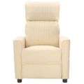vidaXL Masážne kreslo, krémové, látka