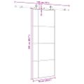 vidaXL Posuvné dvere s kovaním čierne 76x205 cm ESG sklo