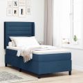 vidaXL Posteľ s pružinovým rámom s vankúšom Modrá 200 x 90 cm látka