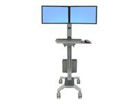 Vozík - Technológia konštantnej sily - pre 2 LCD displeje / PC vybavenie - duálny - hliník, oceľ s práškovým náterom, vysoko kvalitný plast - dva odtiene sivej - veľkosť obrazovky: až 22"