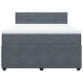 vidaXL Posteľný rám boxspring s matracom tmavosivý 140x200 cm zamat