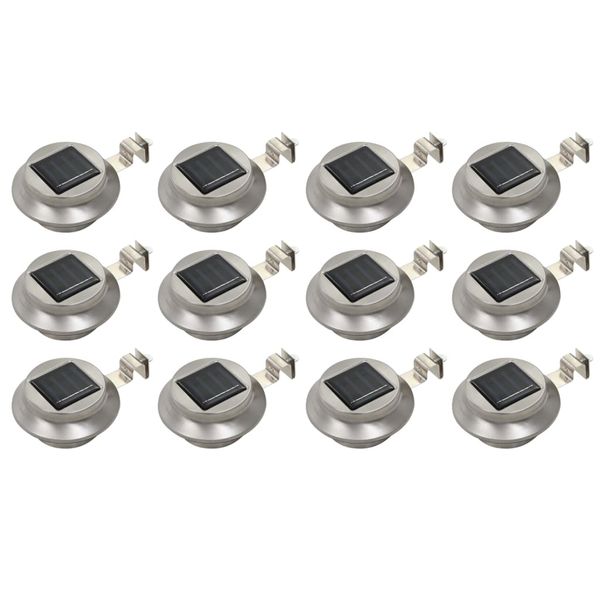 vidaXL Vonkajšie solárne svietidlá 12 ks biele 12 cm LED okrúhle