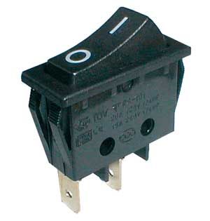 Prepínač kolískový    2pol./2pin  ON-OFF 250V/15A čierny
