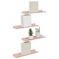 vidaXL Závesná polica 4 ks Ružová 40 x 8,5 x 2,5 cm Oceľ