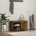 vidaXL Predsieňová lavica s vankúšom Údený Dub 80 x 38 x 46 cm