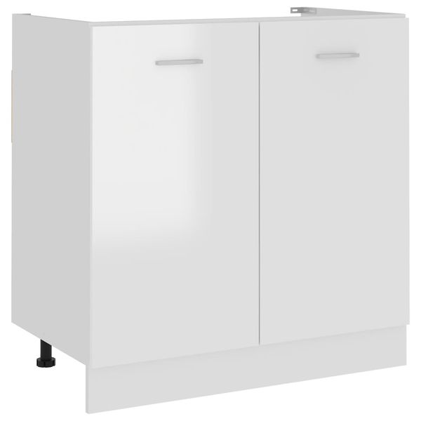 vidaXL Skrinka pod drez “Lyon”, lesklá biela 80x46x81,5 cm