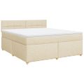 vidaXL Posteľný rám boxspring s matracom krémový 180x200 cm látka