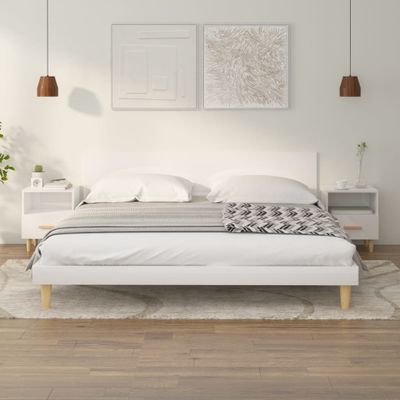 vidaXL Nočné stolíky 2 ks lesklé biele 40x35x47 cm