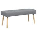 vidaXL Pruhovo prešitá lavica Svetlosivá 110 x 40 x 46 cm Látka