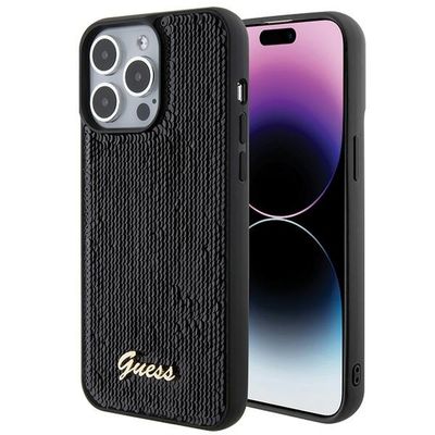 Puzdro Guess pre iPhone 15 Pro Max 6,7" GUHCP15XPSFDGSK čierna HC Sequin Script Metal