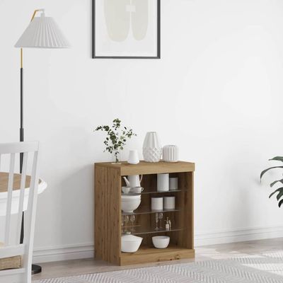 vidaXL LED komoda Remeselný dub 60,5 x 37 x 67 cm Kompozitné drevo