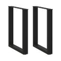 vidaXL Nohy k jedálenskému stolu v tvare U, 2 ks, čierne, 70 x (72-73) cm, oceľové