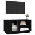 vidaXL TV skrinka čierna 80x35x40,5 cm masívna borovica