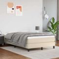 vidaXL Posteľný rám s boxspringom krémový 120x200 cm umelá koža