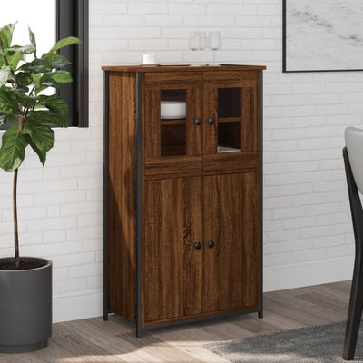 vidaXL Vysoká skrinka hnedý dub 62x32x106,5 cm kompozitné drevo
