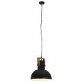 vidaXL Industriálna závesná lampa 25 W čierna mangovník 42 cm okrúhla E27