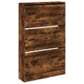 vidaXL Botník dymový dub 80x21x125,5 cm spracované drevo