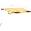vidaXL Automatická markíza, LED a senzor vetra 350x250 cm, žltá/biela