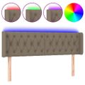 vidaXL Čelo postele s LED sivohnedé 163x16x78/88 cm látka