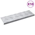 vidaXL Schodový rošt 10 ks 60 x 18 x 2,5 cm Strieborná Hliník