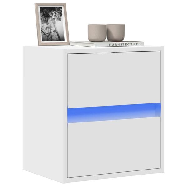 vidaXL TV nástenná skrinka s LED svetlami biela 41x31x45 cm