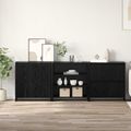 vidaXL Servírovacia skriňa 3 ks Čierny dub 70 x 41 x 75 cm