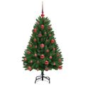vidaXL Umelý Sklápací Vianočný Stromček Zelená 120 cm PVC a oceľ