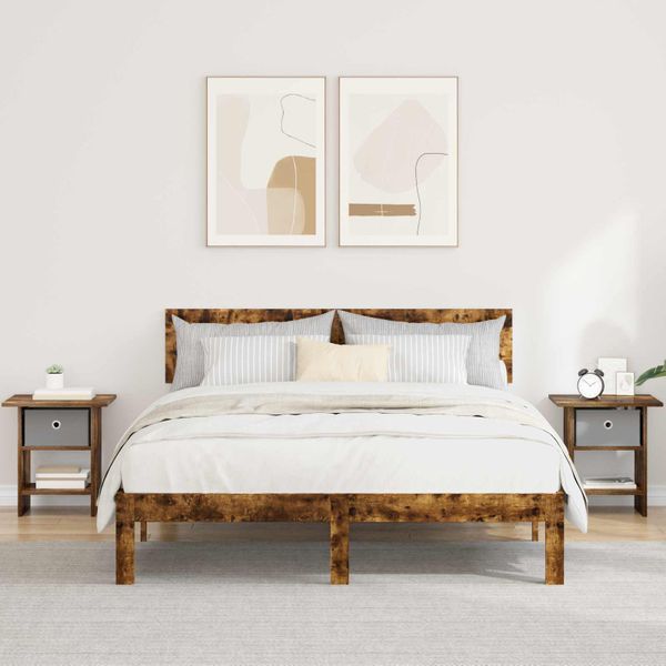 vidaXL Nočný stolík 2 pcs Dymová dub 41 x 40 x 45 cm Kompozitné drevo