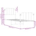 vidaXL Kovový rám postele so zadným a predným čelom čierny 75x190 cm