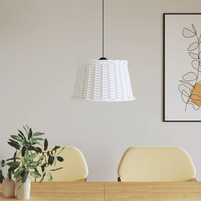 vidaXL Tienidlo na stropnú lampu biele Ø45x28 cm prútené