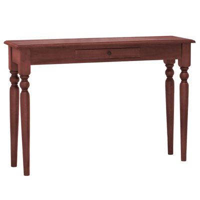 vidaXL Konzolový stolík klasický hnedý 110x30x75 cm mahagónový masív