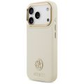 Puzdro Guess Grained Strass Logo MagSafe pre iPhone 17 Pro béžová