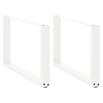 vidaXL Nohy konferenčného stolíka v tvare U, 2 ks, biele, 70 x (42-43) cm, oceľové