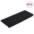 vidaXL Samolepiace nášľapy na schody 15 ks 65x24,5x3,5 cm čierne