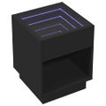vidaXL Konferenčný stolík s nekonečnými LED čierny 40x40x50 cm